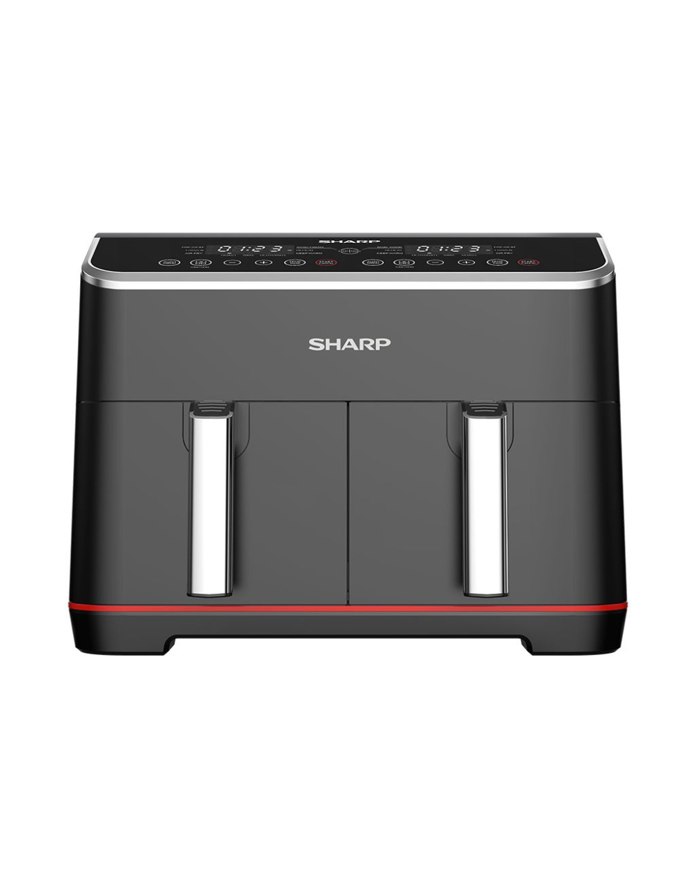 sharp-air-fryer-dual-cook-1800-watt-8-liter-electronic-touch-screen-glass-panel-stainless-kf-df80rt-ek2-front